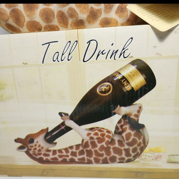 New Giraffe Wine Bottle Holder Display In Box Safari Tall Drink DWK Home Decor - Picture 2 of 8